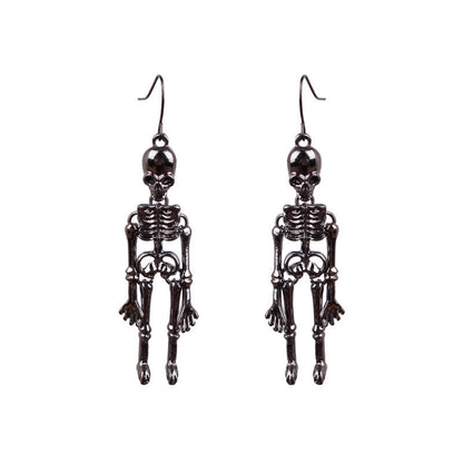 New Halloween Punk Style Skull Pendant Ear Hook Earrings