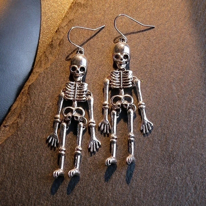 New Halloween Punk Style Skull Pendant Ear Hook Earrings