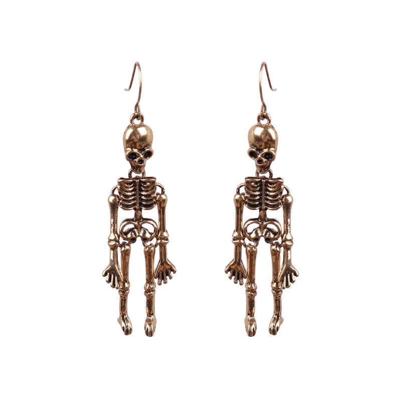 New Halloween Punk Style Skull Pendant Ear Hook Earrings