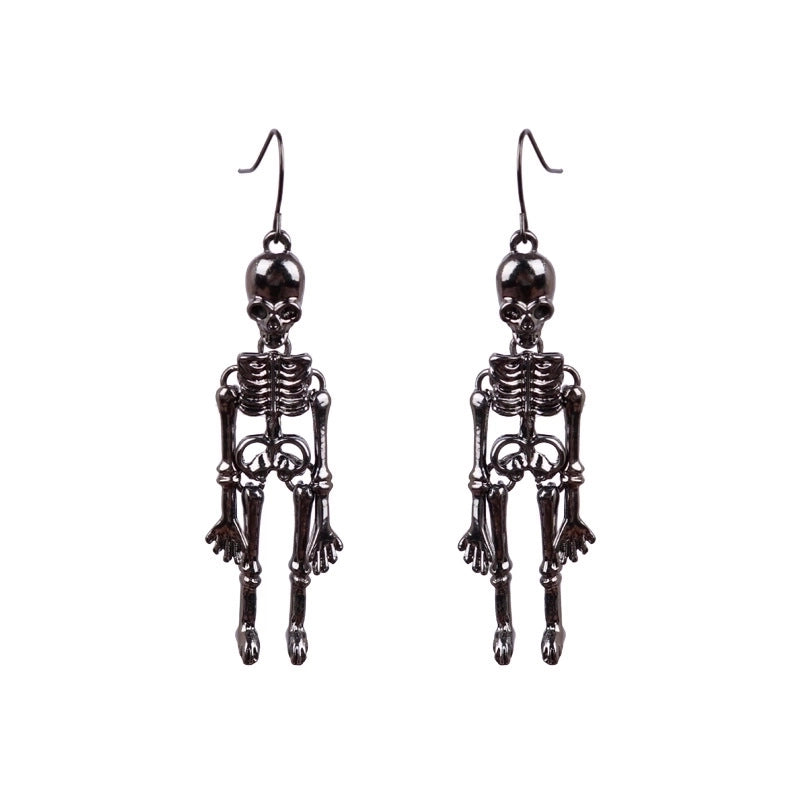 New Halloween Punk Style Skull Pendant Ear Hook Earrings