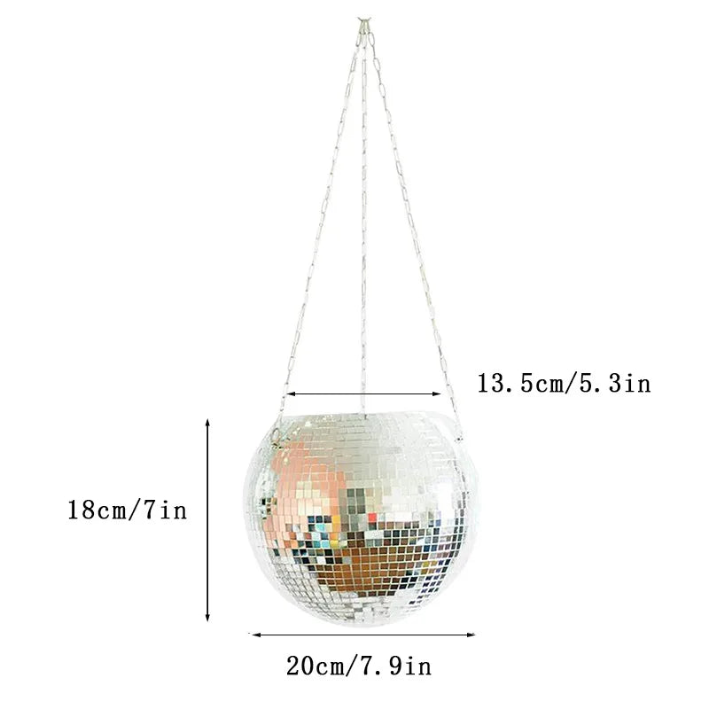 New Hanging Mirror Spherical Plastic Gardening Hanging Basket Indoor Flower Pot