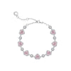 Sweet Heart Shape Sterling Silver White Gold Plated Zircon Bracelets In Bulk