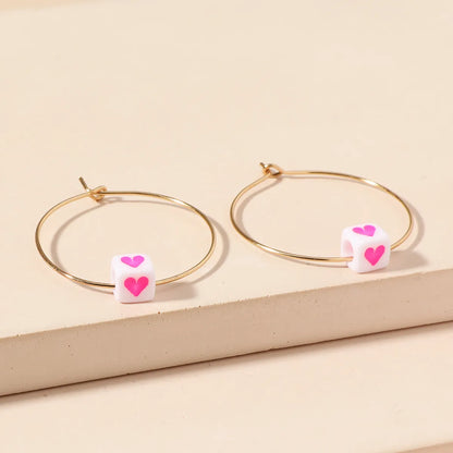 New Hoop Earrings Exaggerated Resin Love Geometric Earrings Personality Trend Earrings