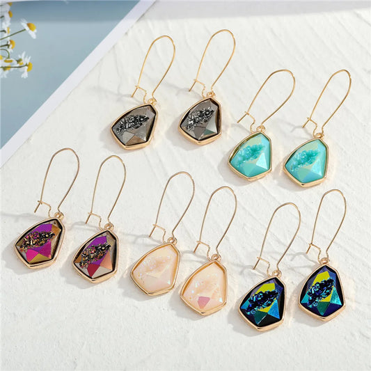 New Imitation Natural Stone Irregular Earrings