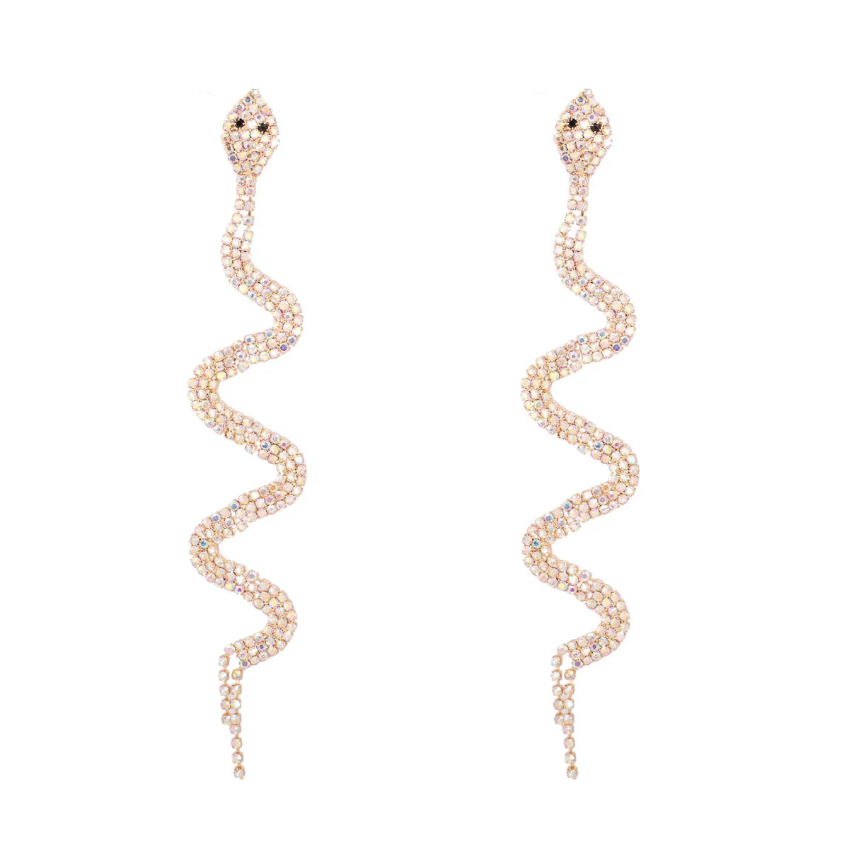 New  Inlaid  Diamond Snake Earrings