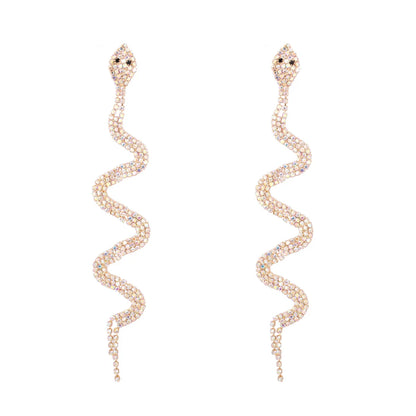 New  Inlaid  Diamond Snake Earrings