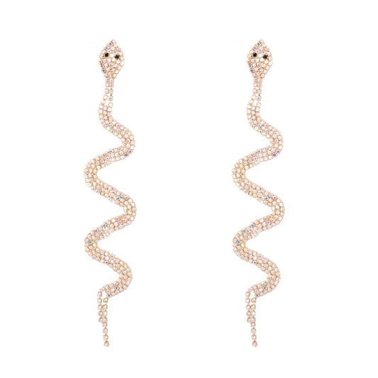 New  Inlaid  Diamond Snake Earrings