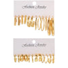 New Inlaid Pearl Gold Hoop Earring 6-Piece Set Wholesale Nihaojewelry