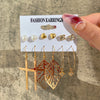 New Inlaid Pearl Gold Hoop Earring 6-Piece Set Wholesale Nihaojewelry