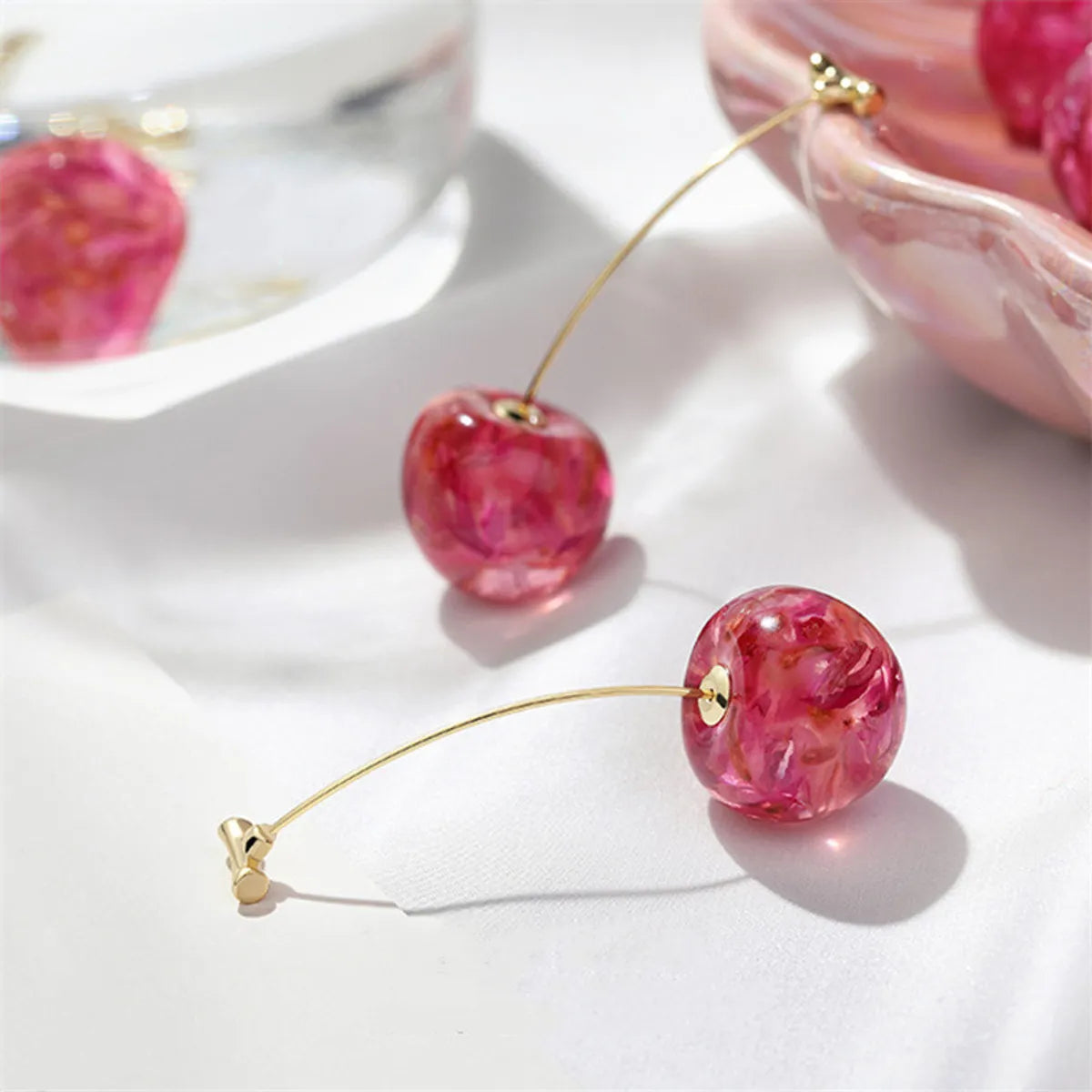 New  Internet Celebrity Elegant Earrings Women'S Niche Design Cherry Earrings Sweet Cherry Fashionable Earrings