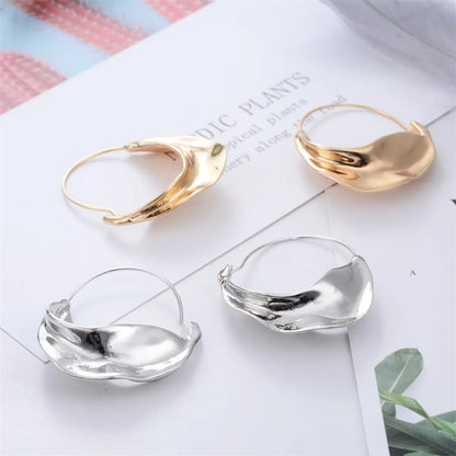 New Irregular Earrings Metal Flower Basket Exaggerated Earrings Wholesale Gooddiy