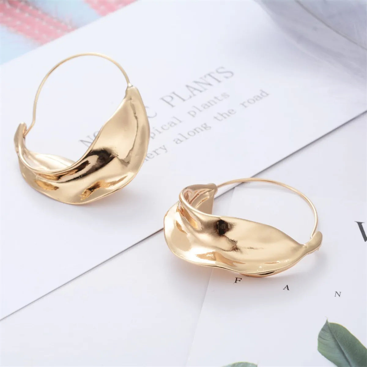 New Irregular Earrings Metal Flower Basket Exaggerated Earrings Wholesale Gooddiy