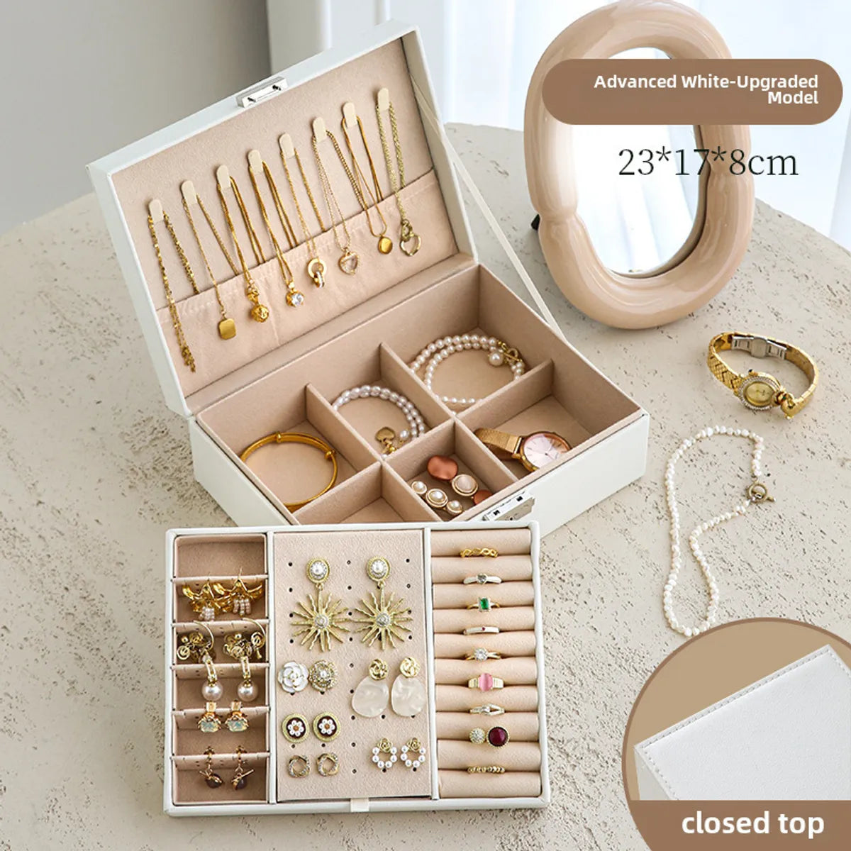 New Jewelry Box Storage Box High-Grade Large Capacity Ring Earrings Necklace Bracelet Watch Jewelry Box