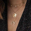 New Jewelry Fashion Multilayer Necklace With Horn Moon Star Map Pendant Alloy Material Snake Bone Chain Plant Flowers Style Ushape Pattern For All Genders