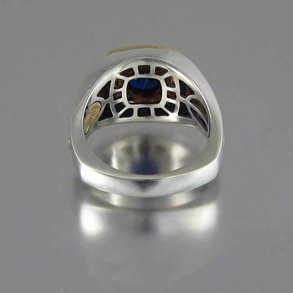 New Jewelry Retro Fashion Two-color Copper Inlaid Zircon Men's Ring Wholesale