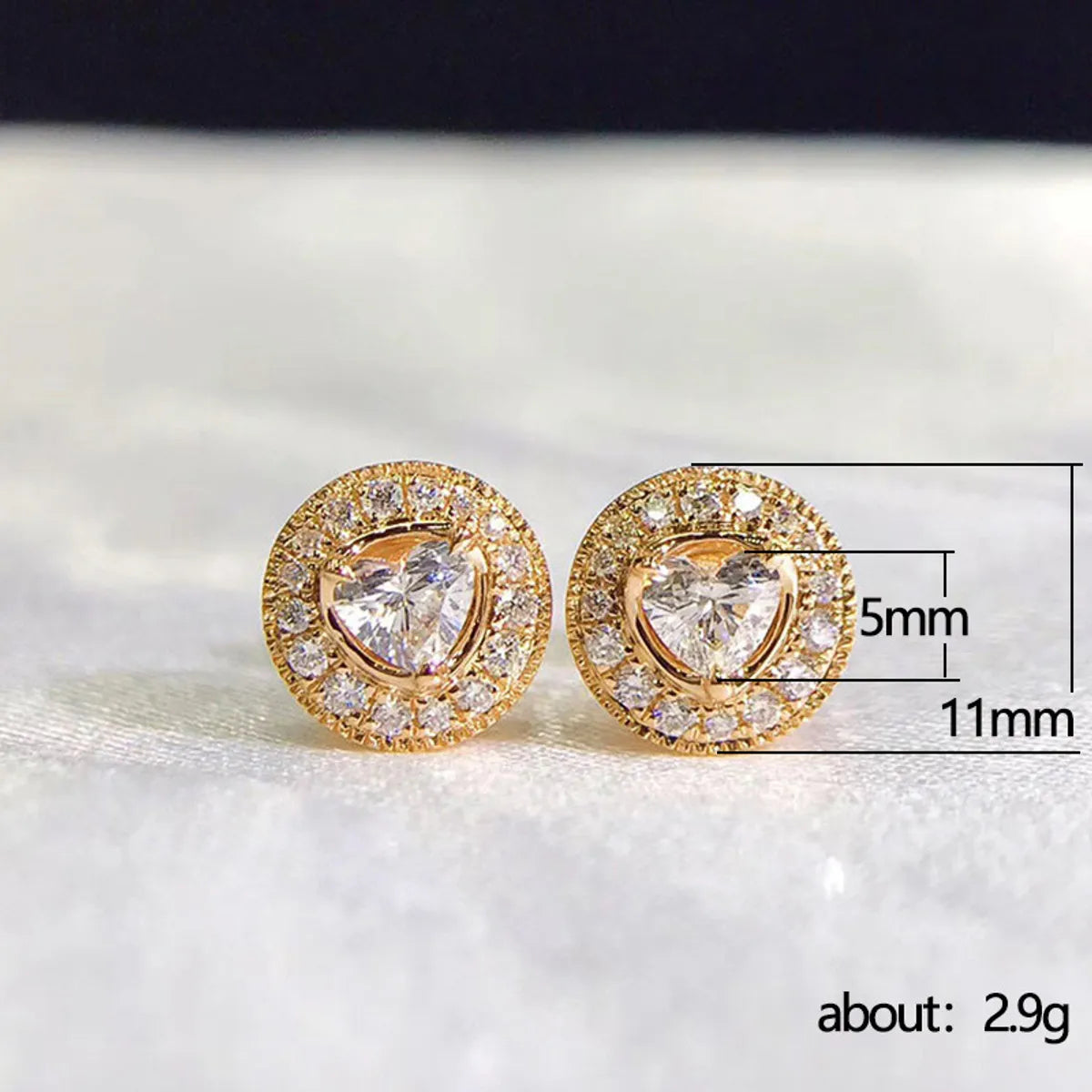 New Korean Heart-shaped Copper Zircon Women's Earrings Wholesale