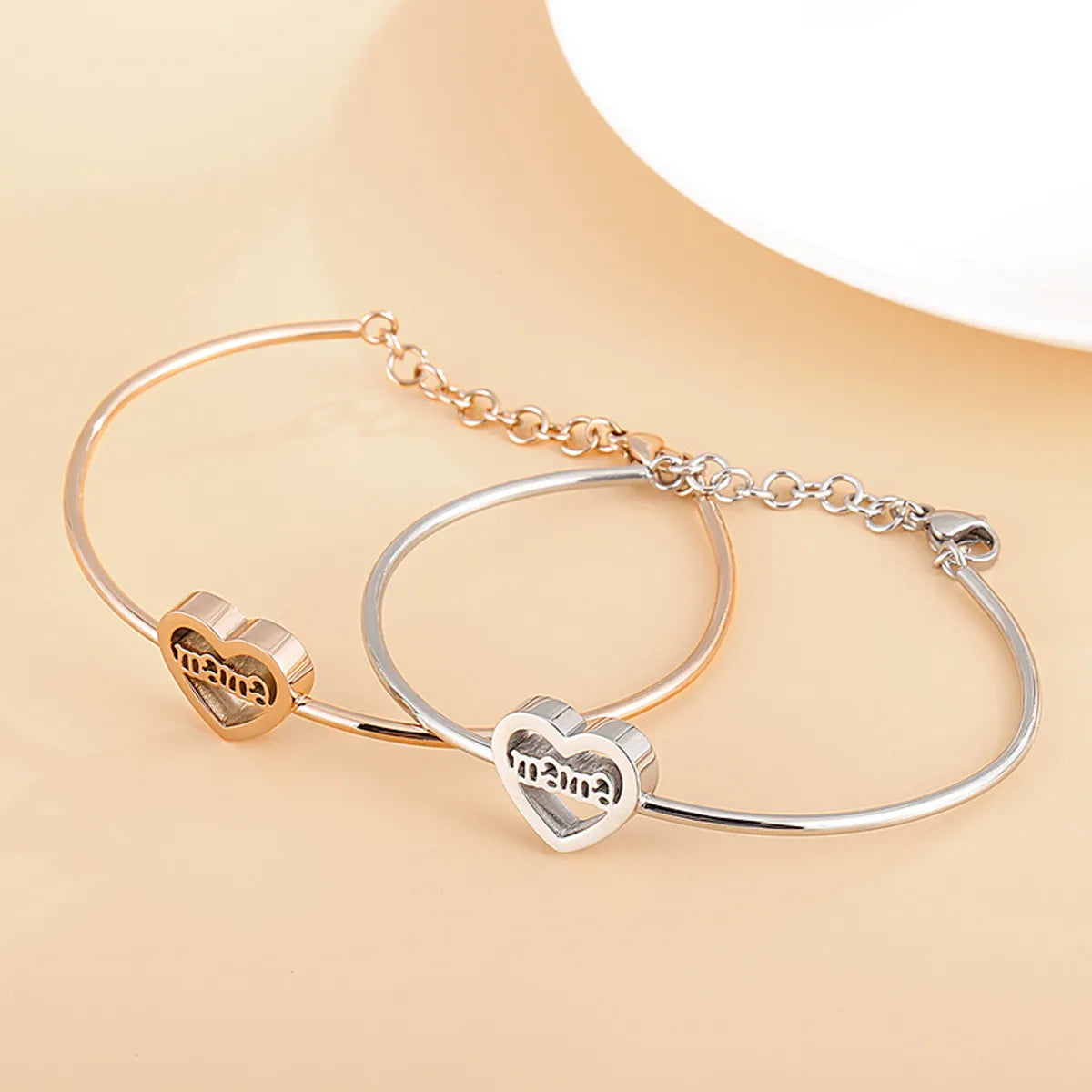 New Korean Mama Heart-shaped Mother's Day Jewelry Adjustable Ladies Bracelet Wholesale