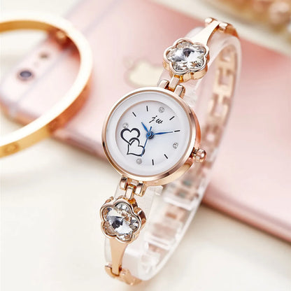 Simple Style Heart Shape Jewelry Buckle Quartz Women'S Watches