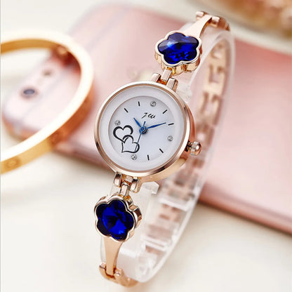 Simple Style Heart Shape Jewelry Buckle Quartz Women'S Watches