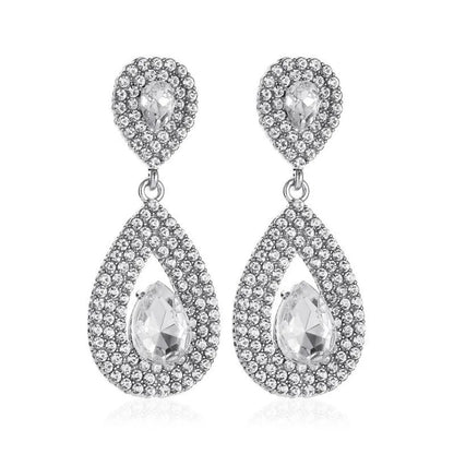 New Long Earrings Super Flash Zircon Water Drop Earrings Crystal Bridal Earrings Wholesale