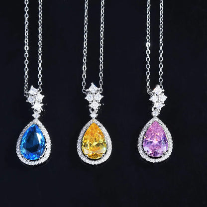 New Lucky Yellow Diamond Set Argyll Pink Diamond Pendant Topa Blue Earrings