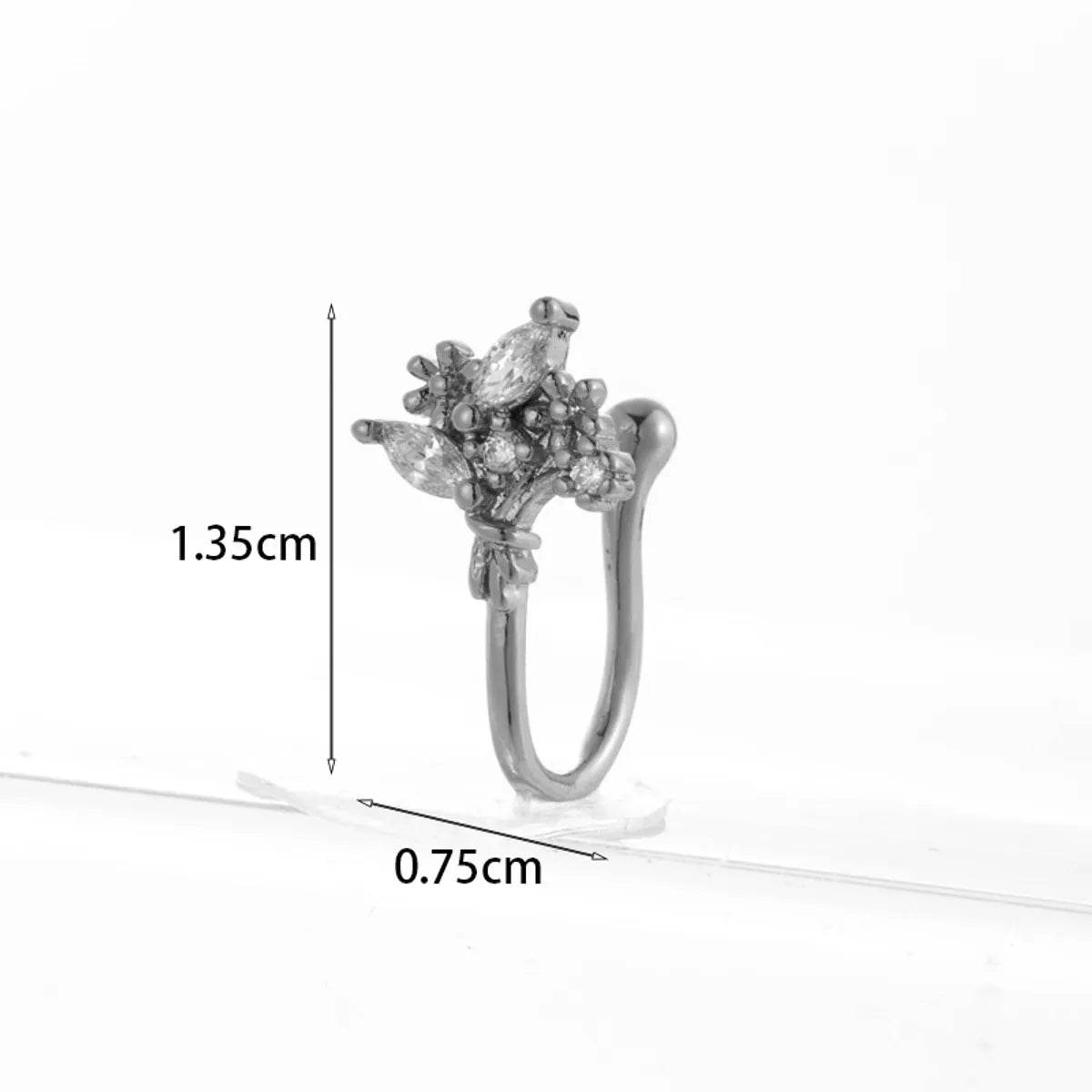 New Micro Inlaid Zircon Nasal Splint Fake Nose Ring Non-Piercing Puncture Nose Studs