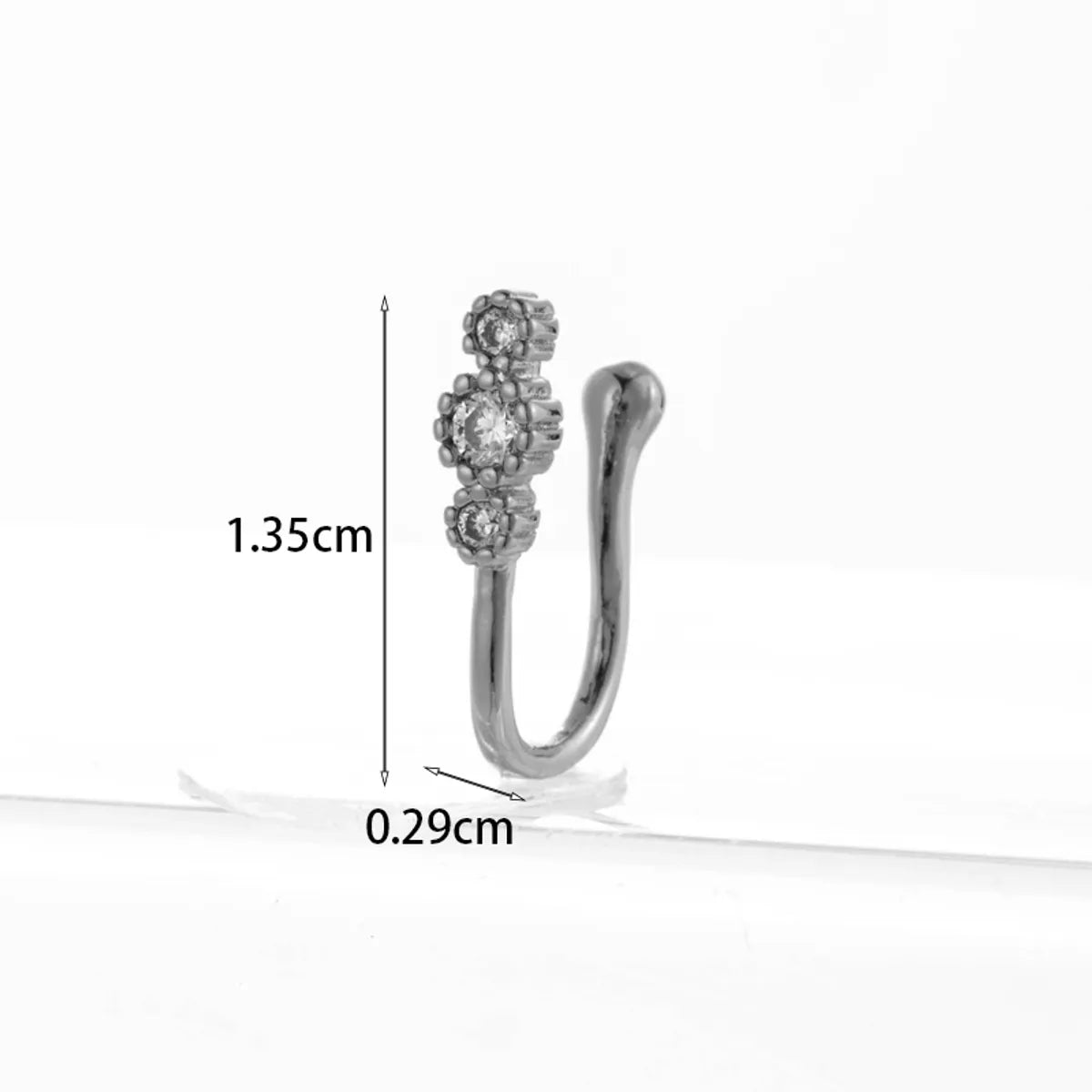 New Micro Inlaid Zircon Nasal Splint Fake Nose Ring Non-Piercing Puncture Nose Studs