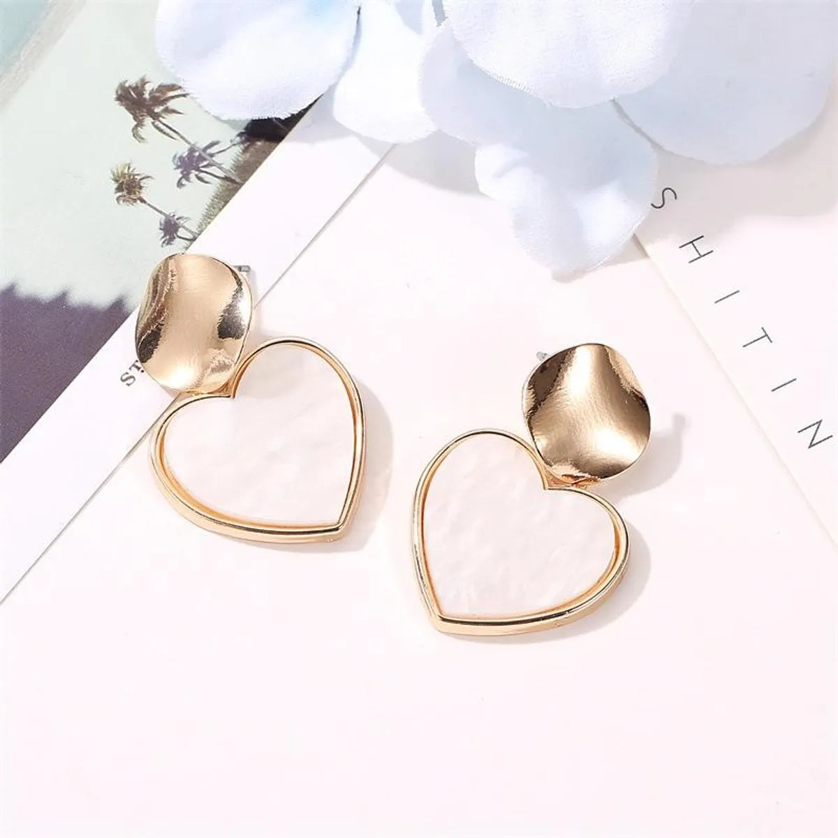 New Minimalist Geometric Heart Earrings Nhdp145144