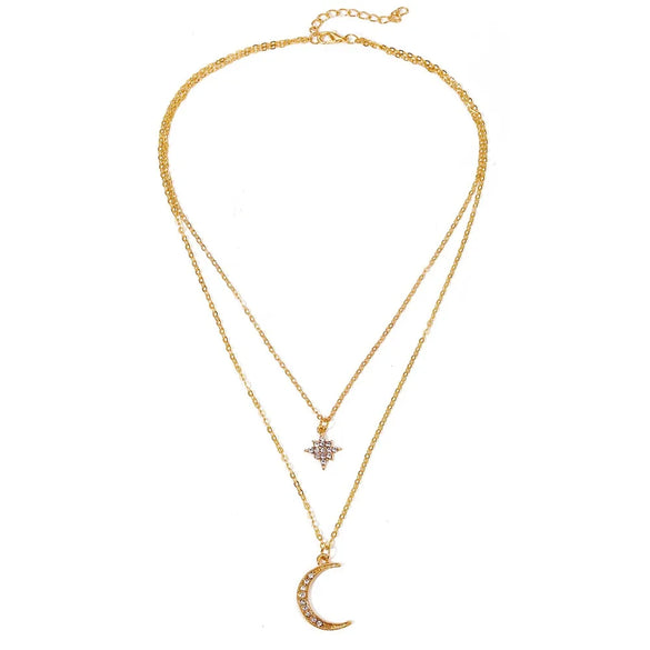 New Mosaic Rhinestone Pendant Necklace Creative Multi-Layer Alloy Necklace Wholesale Gooddiy