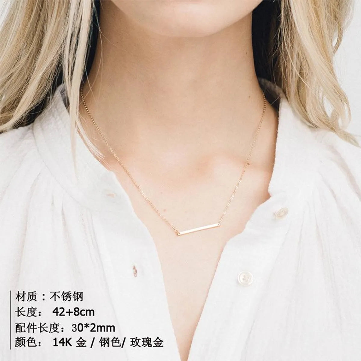 Fashion Geometric Stainless Steel Plating No Inlay 14K Gold Plated Women'S Necklace