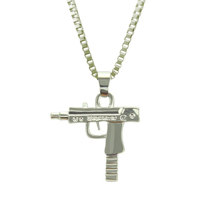 New Necklace Mini Hip Hop Pistol Machine Gun Necklace