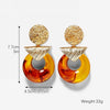 New Personality Exaggerated Resin Earrings Big Alloy Earrings Fashion Creative Retro Earrings Earrings