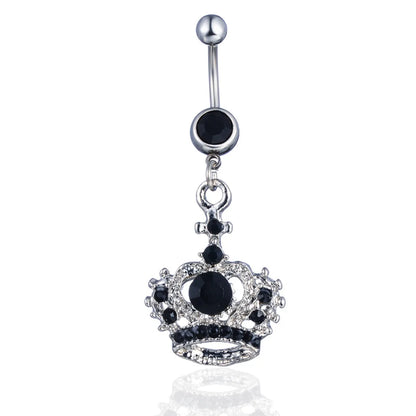 New Piercing Belly Dance Jewelry Diamond Crown Belly Button Ring