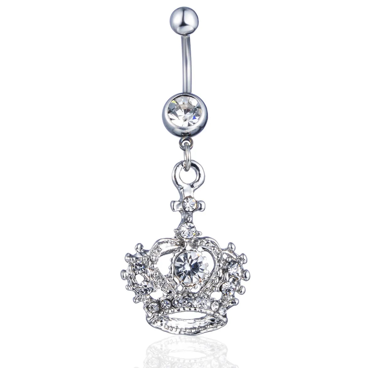 New Piercing Belly Dance Jewelry Diamond Crown Belly Button Ring