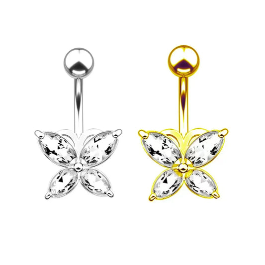 Fashion Bow Knot Stainless Steel Plating Belly Ring