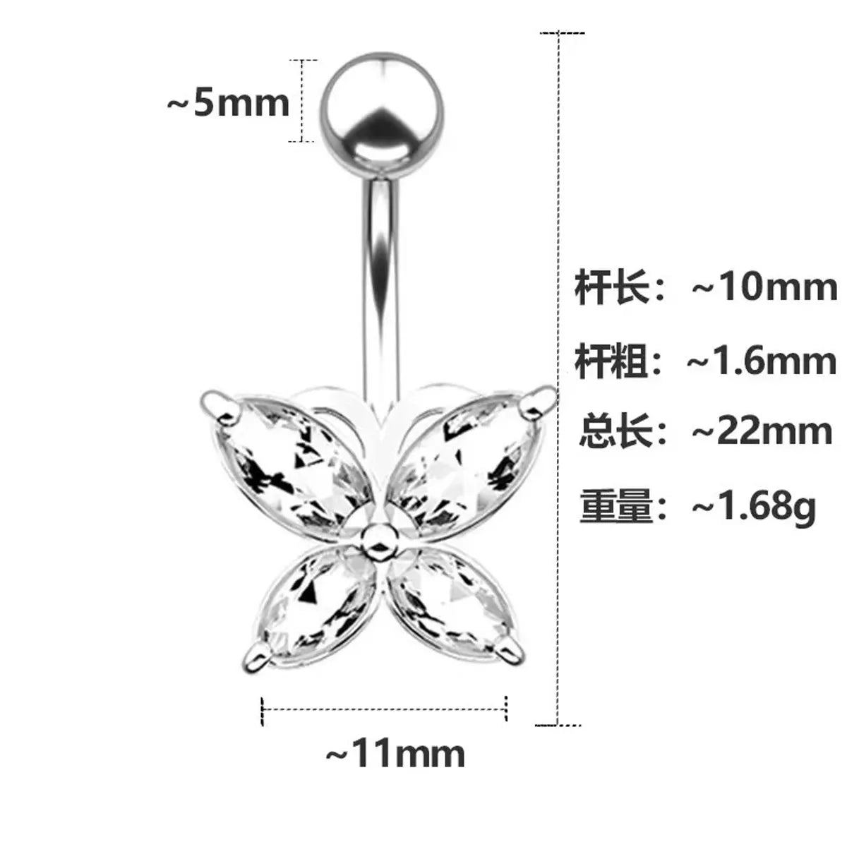 Fashion Bow Knot Stainless Steel Plating Belly Ring