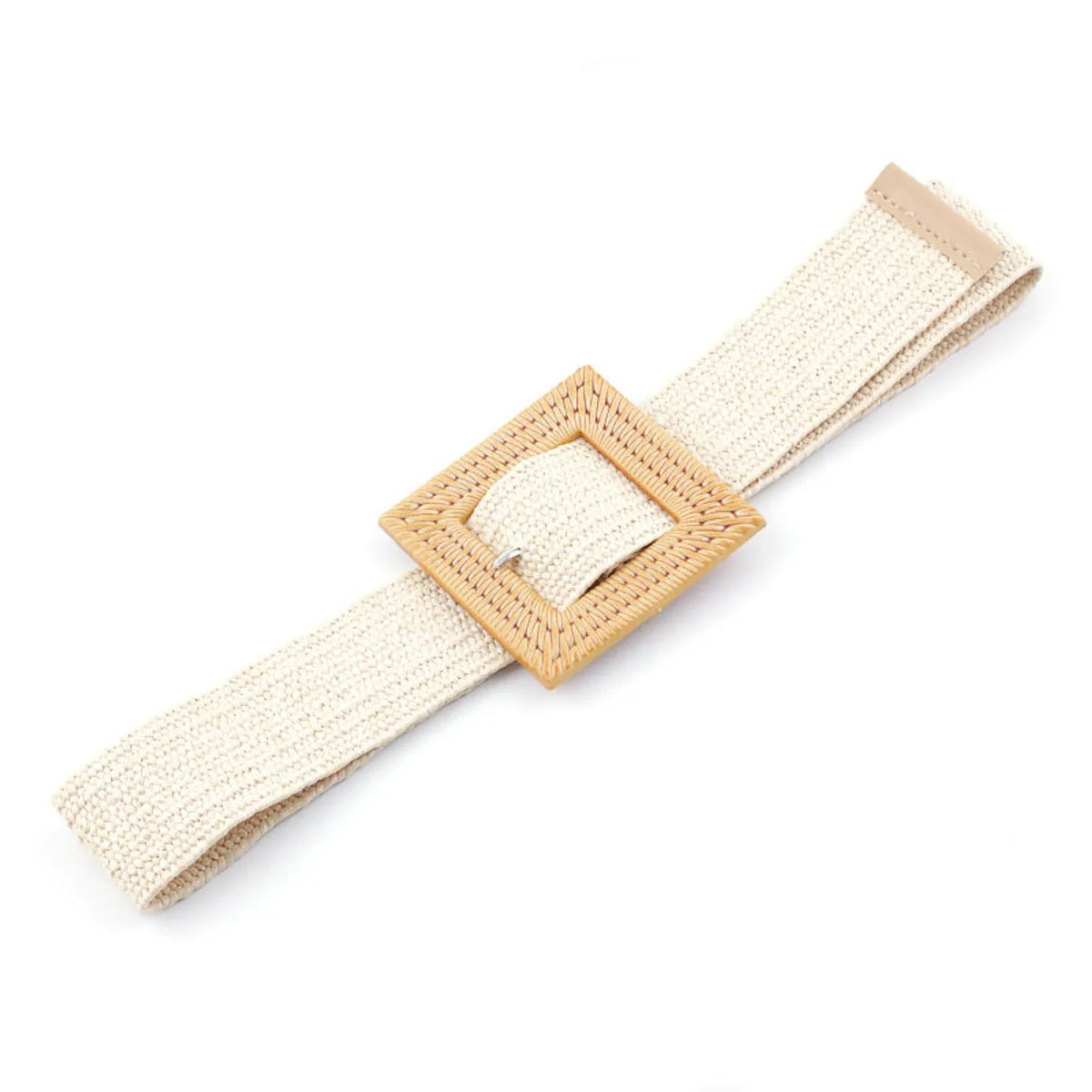 New Pp Straw Woven  Round Buckles Fashion Casual Decoration All-Match Trousers Elastic Belt