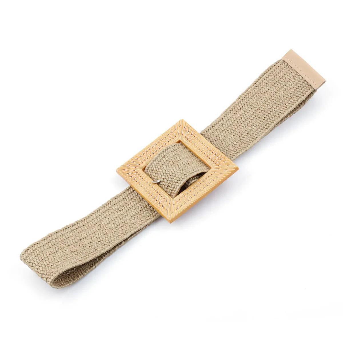 New Pp Straw Woven  Round Buckles Fashion Casual Decoration All-Match Trousers Elastic Belt