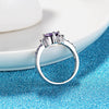 New Purple Stone Round Female Ring Fashion Simple Platinum Ring