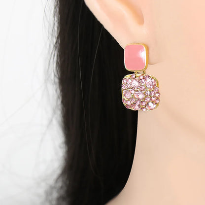 Fashion Diamond Alloy Acrylic Earrings Ear Studs