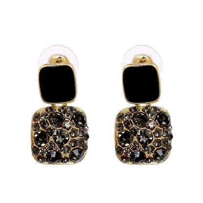 Fashion Diamond Alloy Acrylic Earrings Ear Studs