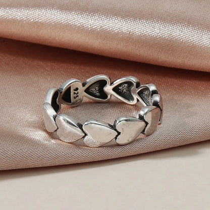 New Retro Open Love Sweet Fashion Simple Peach Heart Ring