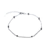 New S925 Sterling Silver Beads Cross Chain Anklet Korea  Temperament Simple Foot Ornaments Personalized Jewelry