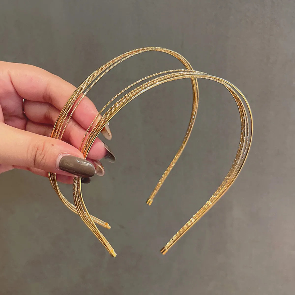 New Simple Gold Thin Headband Wholesale