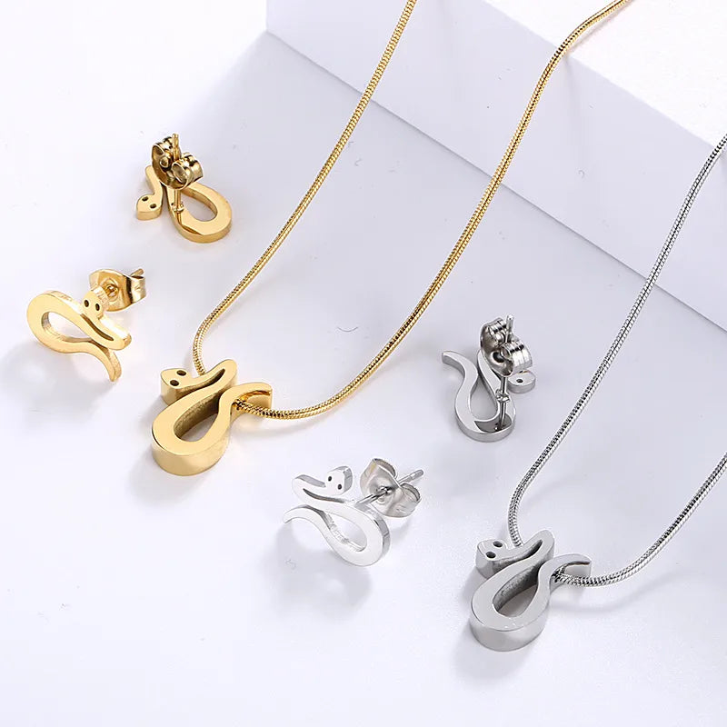 Titanium Steel 18K Gold Plated Cartoon Style Plating Animal