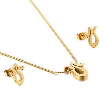 Titanium Steel 18K Gold Plated Cartoon Style Plating Animal