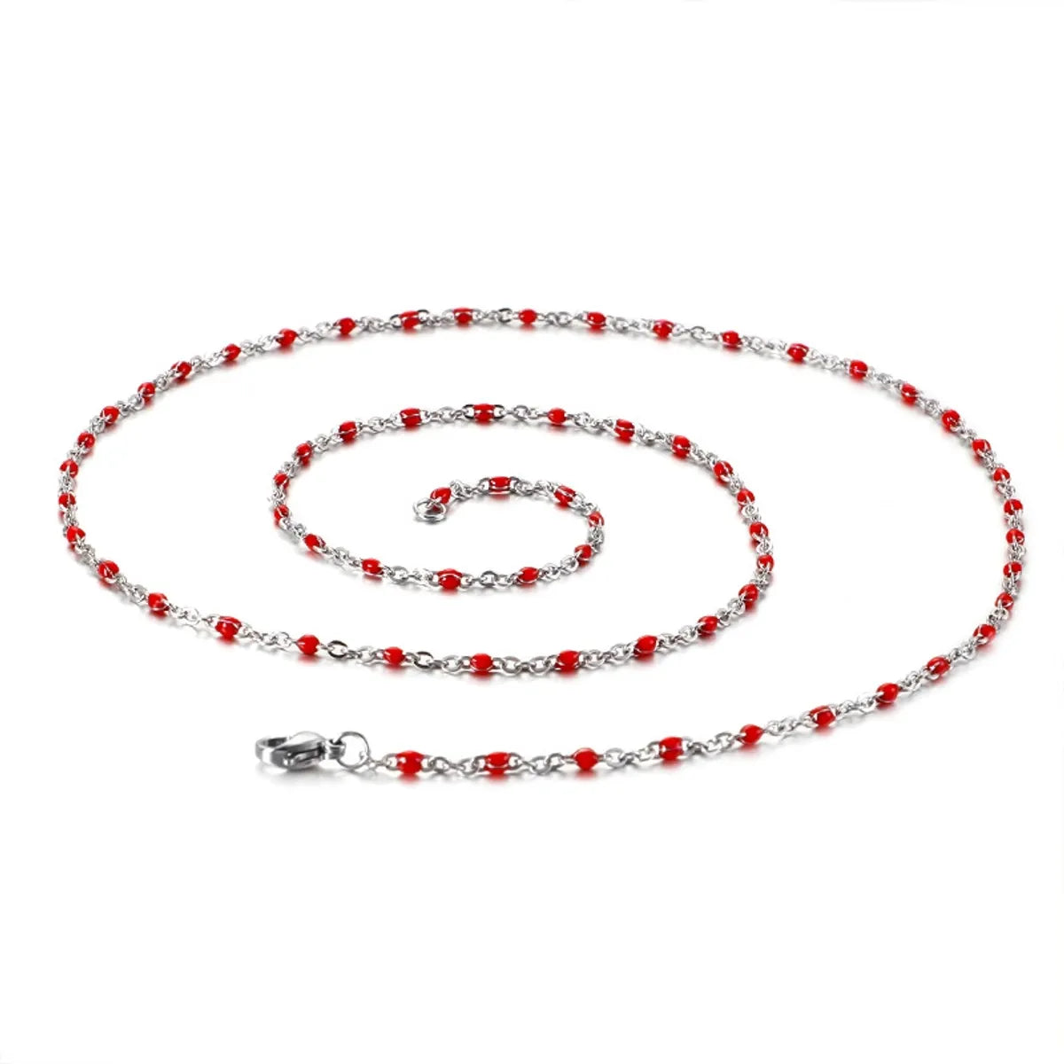 New Simple Stainless Steel Resin Steel Color Bead Necklace Accessories Wholesale