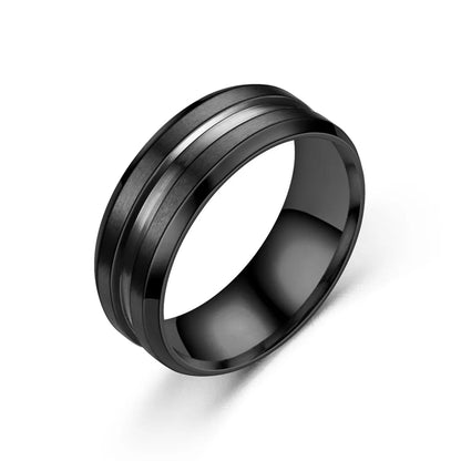 New Simple Titanium Steel Beveled Edge Slotted Color Ring Wholesale Gooddiy