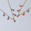 New Single Row Micro-Embellished Diamond Rhinestone Cherry Tennis Chain Cherry Pendant For Women