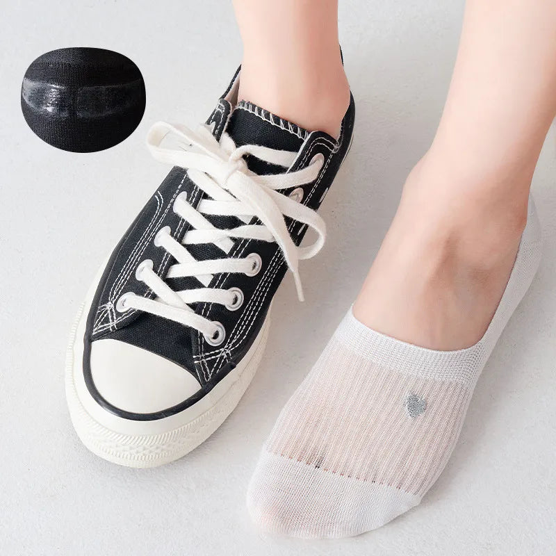 New Socks Female Shallow Mouth Invisible Mesh Breathable Cotton Socks Cute Cartoon Boat Socks